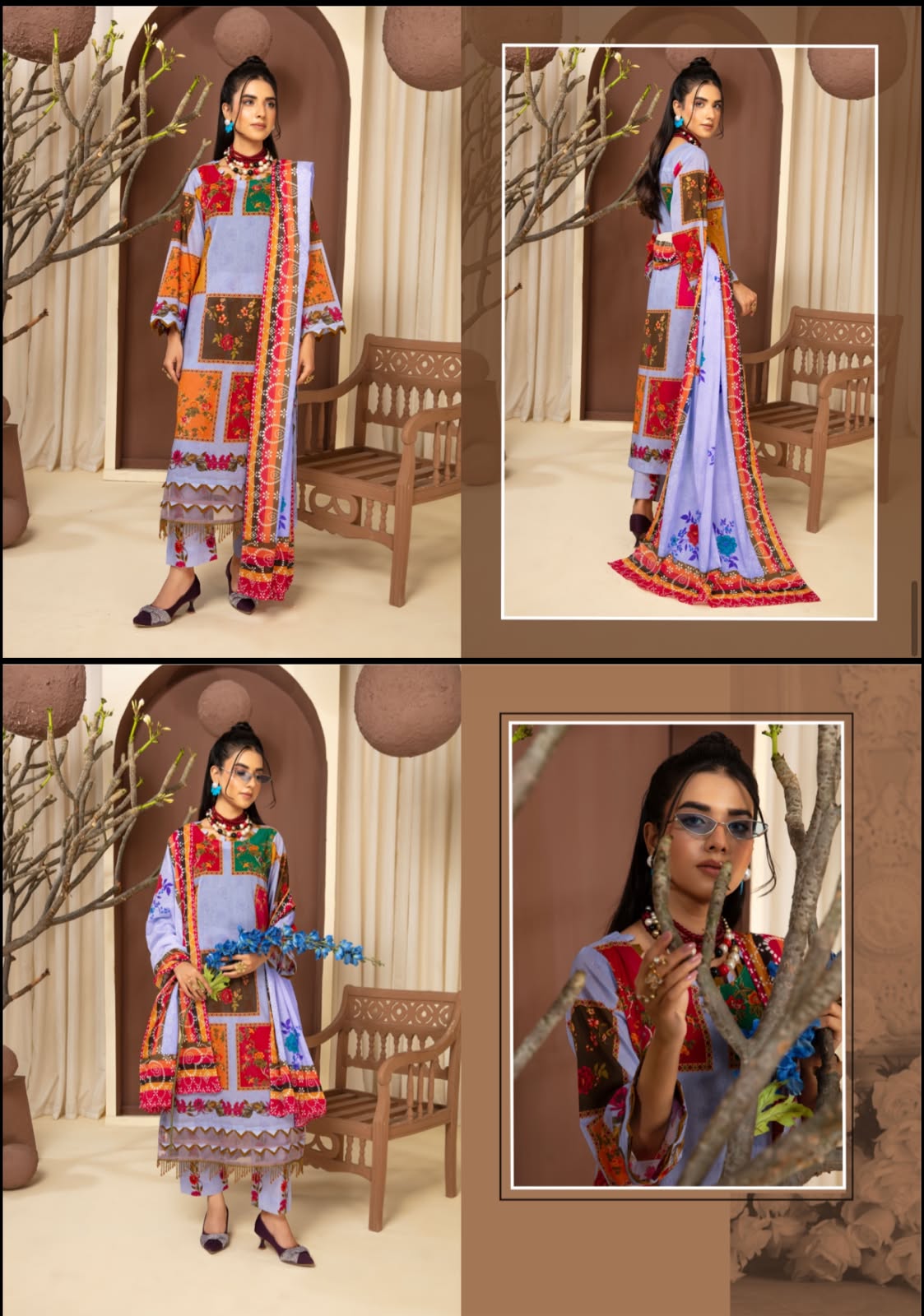 Digital Printed Lawn 3 Piece Unstitched Suit – Elegant Lavender Summer Collection